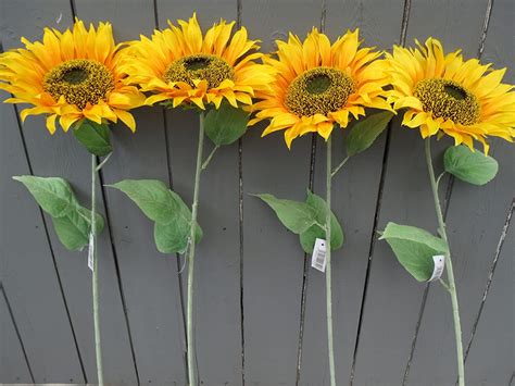 The Fake Sunflowers Size8pcs large sunflowers, length approx 24inch60cm, sunflower head diameter approx6in15cm inch. . Fake sunflowers bulk